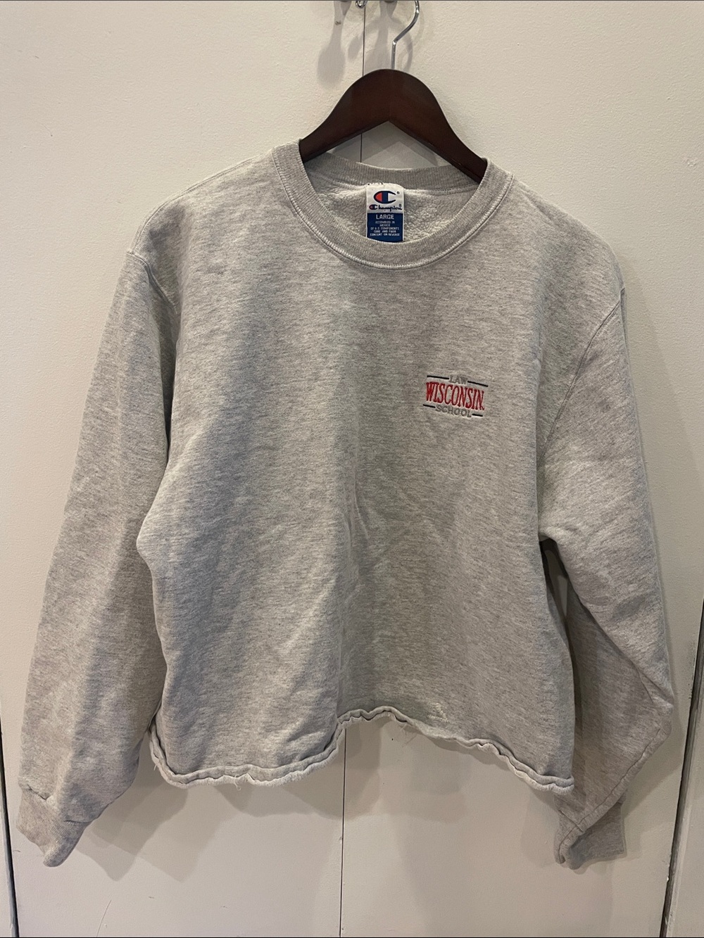 Champion Wisconsin law school crewneck size large